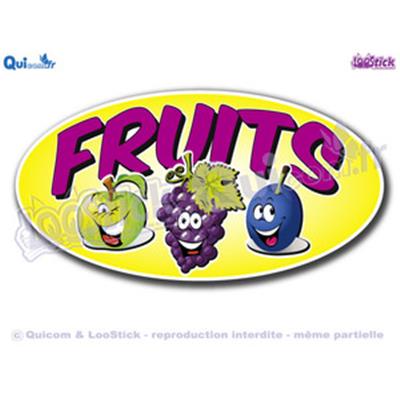 Autocollant Cartoon lettrage FRUITS