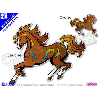 Autocollant CHEVAL GALOP ref1 sticker résistant UV