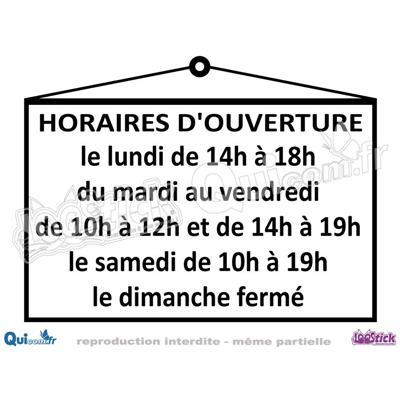 Lettrage Adhésif Horaires motif VENTOUSE