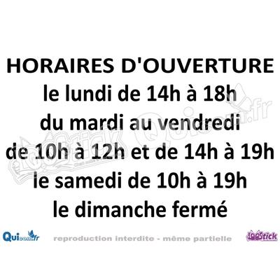 Lettrage Adhésif Horaires Texte Centré