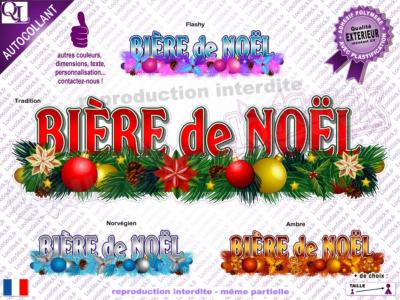 Autocollant titre BIÈRE de Noël (ref1)