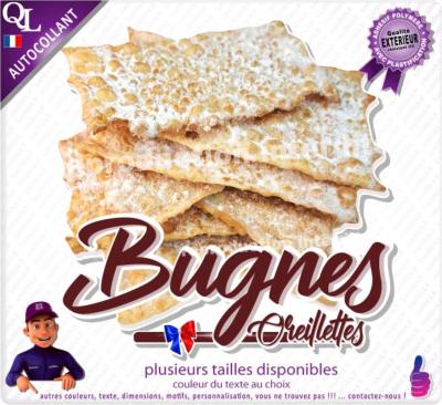 Autocollant BUGNES oreillettes TITRE sticker