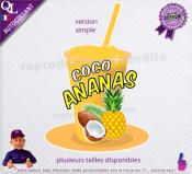 autocollant GRANITE parfum COCO ANANAS sticker