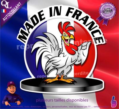 Autocollant MADE IN FRANCE COQ PODIUM