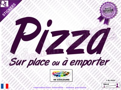 Stickers Lettrage PIZZA sur Place ou à Emporter