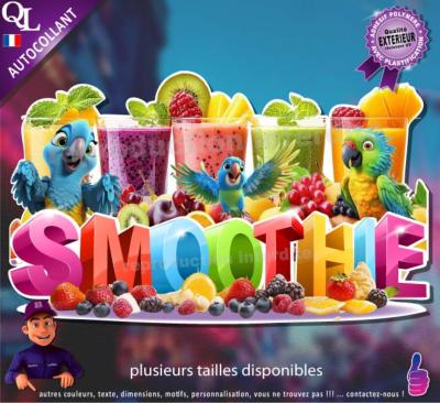 Autocollant SMOOTHIE titre 3D perroquets sticker
