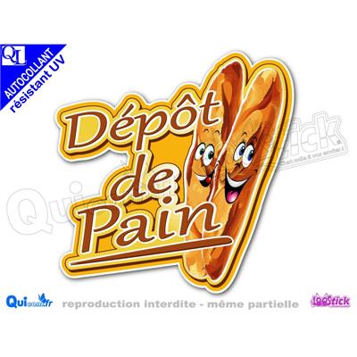 Autocollant DEPOT DE PAIN 2 baguettes comique