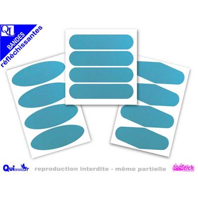 4 Bandes Casque adhésif Réfléchissant BLEU CIEL