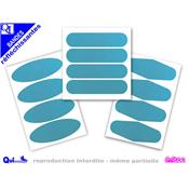 4 Bandes Casque adhésif Réfléchissant BLEU CIEL
