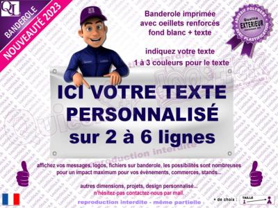 Banderole TEXTE Personnalisé plv stand (2-6 lignes)