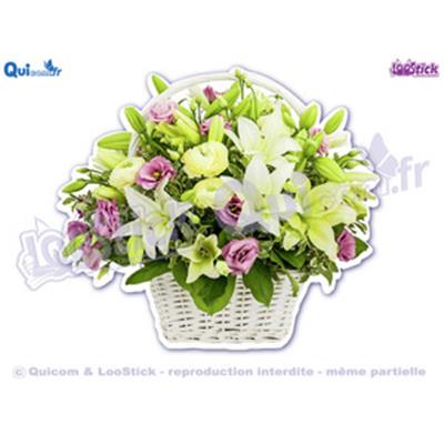 Autocollant fleurs Bouquet Lys & Roses