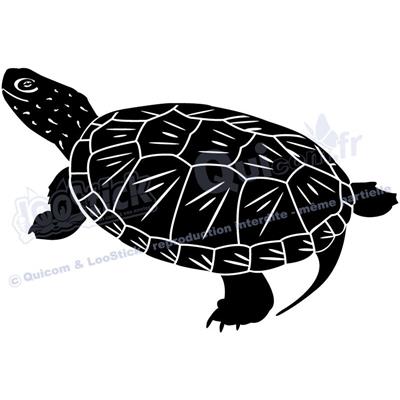 1 sticker TORTUE Cistude 29x19cm