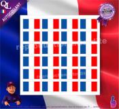 autocollant 24 rectangles tricolores BLEU BLANC ROUGE