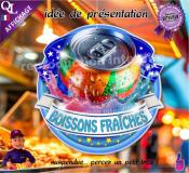 PANCARTE PLV PVC BOISSONS FRAICHES ruban forain