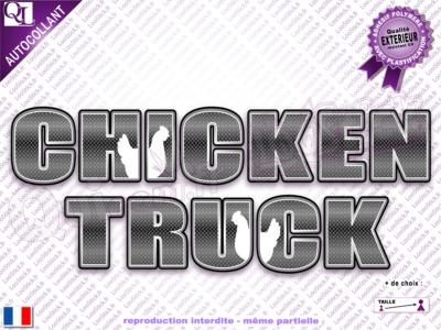 Autocollant Titre CHICKEN TRUCK lettres adhésives effet Métal