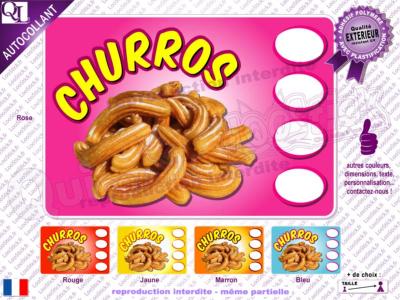 Autocollant affiche Tarifs Churros (ref1)