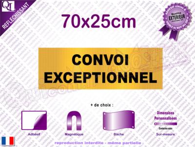 CONVOI EXCEPTIONNEL adhésif - magnet - bâche 70x25cm