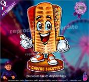 Autocollant GAUFRE SUCETTE MASCOTTE COMIQUE ref1