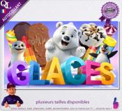 Autocollant GLACES A EMPORTER TITRE 3D affiche adhésive