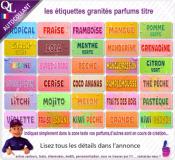 Etiquettes autocollantes PARFUMS granités titre