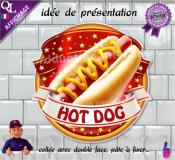 PANCARTE PLV PVC HOT DOG ruban forain
