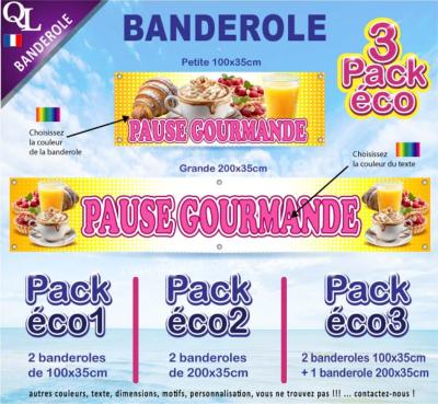 Banderole PAUSE GOURMANDE Pack éco au choix