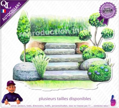 Autocollant illustration ref 1 paysagiste jardinier elagueur