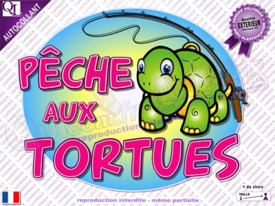 Autocollant Pêche aux TORTUES affiche (ref1)