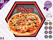 Autocollant PIZZA hexa effet mtal