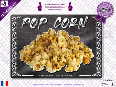 Autocollant POP-CORN fond ardoise