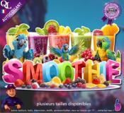 Autocollant SMOOTHIE titre 3D perroquets sticker