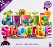 Autocollant SMOOTHIE titre 3D perroquets sticker