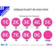 stick autocollant 20 ETIQUETTES PRIX RONDES adhésif résistant UV