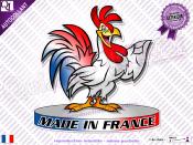 Autocollant MADE IN FRANCE COQ