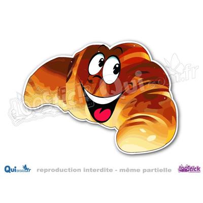 Autocollant Cartoon Croissant