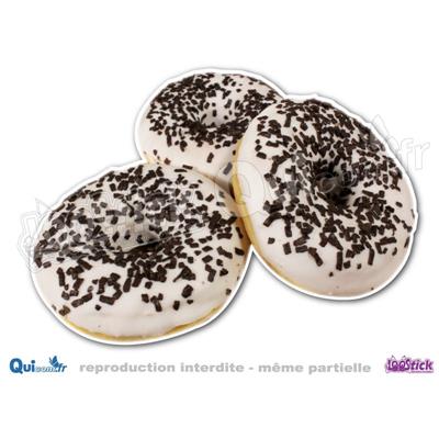 Autocollant Donuts Blanc Pépites (ref3)