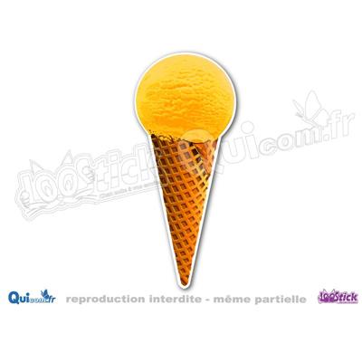 Autocollant Glace Cornet Gaufre (ref1)