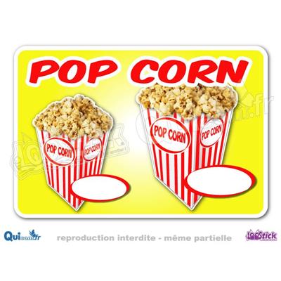 Autocollant Tarifs Pop-Corn