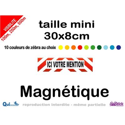 bandeau personnalisé réfléchissant taille mini 30x8cm magnétique