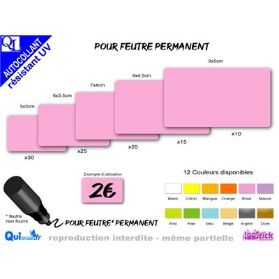 stick ETIQUETTES RECTANGLES adhésives résistant UV