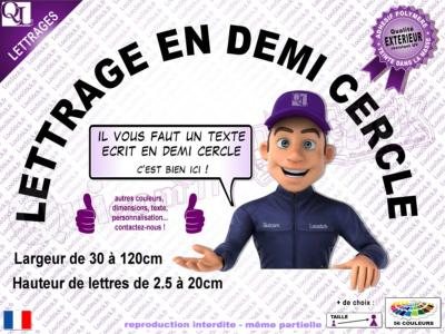 lettrage adhésif demi cercle dimensions prédéfinies