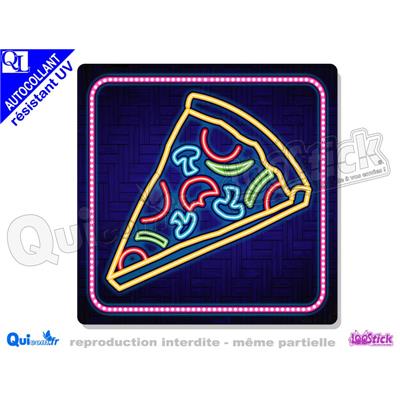 sticker motif PIZZA effet néon autocollant