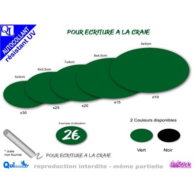 stick ETIQUETTES OVALES adhésives ardoise craie