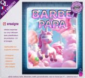 PLV BARBE A PAPA LICORNE | choix : affiche autocollante - diffusant pour enseigne lumineuse - banderole - toile imprimée