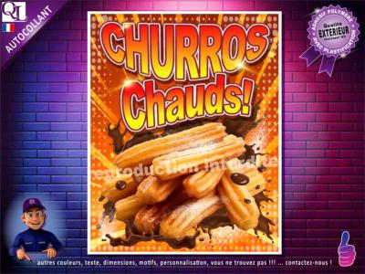 CHURROS CHAUDS affiche plv forain autocollante