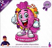 Autocollant CONFISERIES FORAINES mascotte ref1