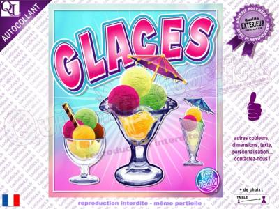 Autocollant Affiche plv GLACES coupe