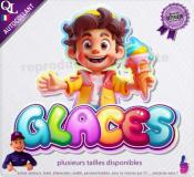 Autocollant GLACES avec garçon titre 1