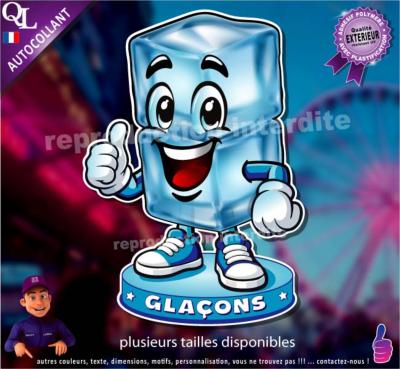 Autocollant GLACONS mascotte comique ref1