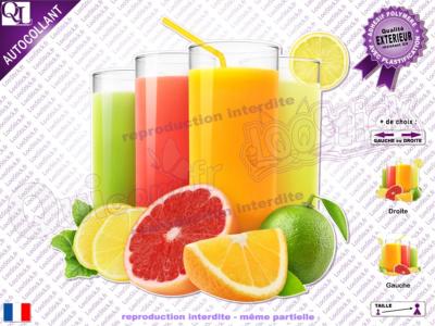 Autocollant JUS de FRUITS agrumes